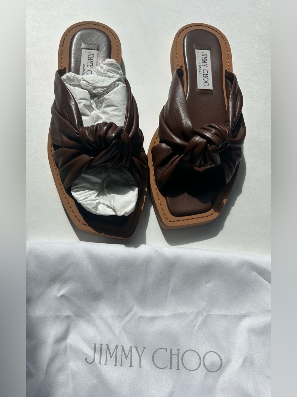 Jimmy Choo Tropica Flat Sandal β Bronzed, Size 38.5 / US 8.5B - Picture 4 of 6